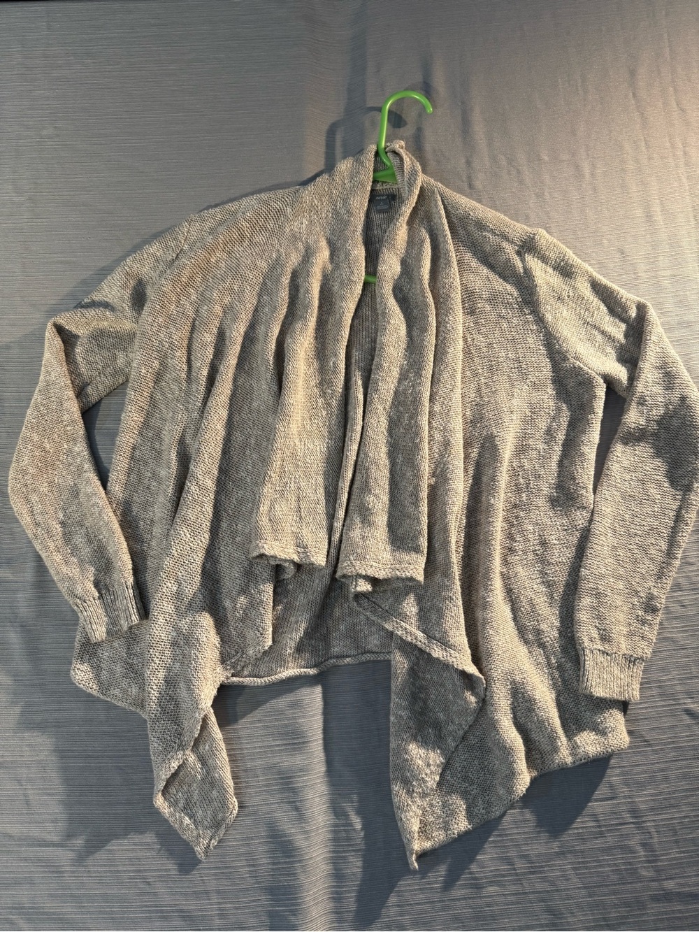 aerie Light Heather Gray Open-Front Waterfall Cardigan